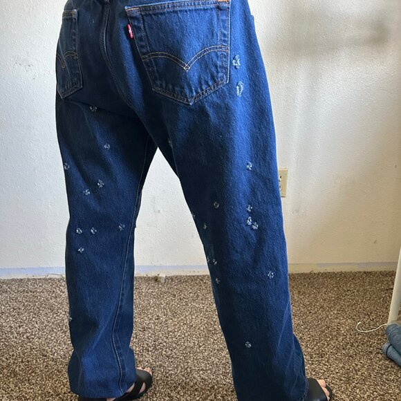 Embellished by RDG "Buckshot Blues"   sizes 32 thru 38 waist the inseam is 32 - Picture 3 of 14